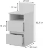 Comodino Vicco Monty Bianco Set di 2, Model 53164 Anteprima dell’immagine prodotto 2