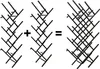 Two black metal wine racks are shown side-by-side with a plus sign between them, followed by an equals sign, and then a larger wine rack composed of two of the smaller racks joined together. Náhled obrázku produktu