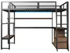 Lit superposé gaming 140 x 200 cm en métal, avec bureau, Voir les images du produit 6