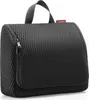 A black toiletry bag with a textured surface and a handle. Produktbild-Vorschau