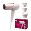 A Philips hair dryer with accessories and its packaging, presented on a white background. Produktbild-Vorschau