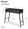 Klappbar Mangal für 11 Spieße, Länge 70cm, Stahl 2,0mm, Produktbild-Vorschau 3