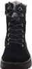 A front view of a black winter boot with laces and fur trim. Produktbild-Vorschau
