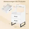Product dimensions and details of a nightstand. Anteprima dell’immagine prodotto