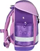 A side view of a purple and pink backpack with heart and star patterns. Produktbild-Vorschau