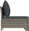 vidaXL Sofa ogrodowa 2-osobowa z poduszkami z szarego Podgląd zdjęcia produktu 5