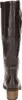 The back view of a brown leather boot with a wooden heel. Produktbild-Vorschau
