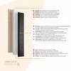 Diagram showing the layers of a wall panel with text descriptions in multiple languages. Anteprima dell’immagine prodotto