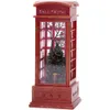 A red telephone booth shaped lantern with a Christmas tree and gifts inside. Náhled obrázku produktu