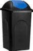 DEUBA® Poubelle avec couvercle basculant 60L noir/bleu Voir les images du produit 1