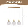 A diagram showing the dimensions of a pendant light fixture. Voir les images du produit