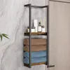 Livista Wandregal mit 2 Holzregalen – Handtuchhalter & Produktbild-Vorschau 3
