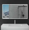 A bathroom vanity with a sink and a large illuminated mirror above it. Produktbild-Vorschau
