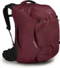 A maroon Osprey Fairview 55 travel backpack is shown from the side against a white background. Podgląd zdjęcia produktu