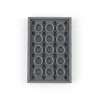 A dark gray LEGO plate with 16 circular studs arranged in a 4x6 grid. Produktbild-Vorschau