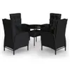 5-tlg. Garten-Bistro-Set Poly Rattan Schwarz Produktbild-Vorschau 1