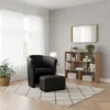 Sessel mit Hocker - Schwarz - 75x79x64 cm B/H/T - Produktbild-Vorschau 4
