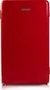 A red retro-style mini-refrigerator. Voir les images du produit