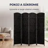 IvoQ Paraván čierny – predelovač miestnosti – 4 panely – Náhľad obrázku produktu 3