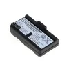 A black rechargeable battery pack with labels and text on a white background. Produktbild-Vorschau
