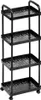 Scaffale su ruote nero 4 livelli 30x21x86 cm Anteprima dell’immagine prodotto 3