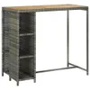 5-tlg. Gartenbar-Set mit Kissen Poly Rattan Grau Produktbild-Vorschau 2
