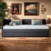 Ausziehbares Schlafsofa 90x200 cm in grauem Samt, Produktbild-Vorschau 10