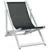 vidaXL Strandstühle 2 Stk. Klappbar Schwarz Aluminium und Produktbild-Vorschau 3