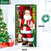 A festive Christmas scene with Santa Claus, a Christmas tree, and gifts, depicted as a door decoration. Produktbild-Vorschau