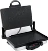 A black and silver electric grill is shown open against a white background. Náhľad obrázku produktu