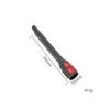 A close-up, angled view of a black vacuum cleaner crevice tool with red buttons, against a white background. Dimensions and weight are indicated with text and lines. Produktbild-Vorschau