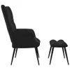A black velvet armchair and ottoman are shown from the side against a white background. Náhľad obrázku produktu