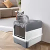 Katzentoilette mit Deckel, Katzenklo Groß,Geruchlose Produktbild-Vorschau 1