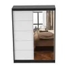 Schwebetürenschran Kleiderschrank 150 cm Schwarz/Weiß mit Produktbild-Vorschau 11