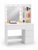 Aga Coiffeuse avec miroir et éclairage Blanc mat Voir les images du produit 4
