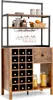 A freestanding kitchen cabinet with a wine rack and drawer, featuring multiple shelves and a wine glass holder. Podgląd zdjęcia produktu