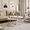 A stylish living room scene with a sofa, coffee tables, and decor. Náhľad obrázku produktu