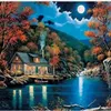 Obraz podľa čísel: Dom pri jazere v noci, 40x50 cm Náhľad obrázku produktu 1