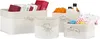 Relaxdays Aufbewahrungskorb 4er Set, Bambus mit Stoffbezug, Produktbild-Vorschau 1