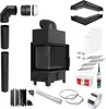 Kamineinsatz KRATKI FLOKI S Links 8 kW Ø160 Schwarz Eckset Produktbild-Vorschau 1