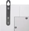 A close-up view of the back of a white cabinet or shelf unit, showing a metal hanging bracket attached with screws. Produktbild-Vorschau