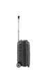 A side view of a gray rolling suitcase with an extended handle. Produktbild-Vorschau
