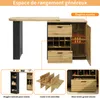 MODFU Table Bar Extensible - Meuble Bar avec Rangement Voir les images du produit 4