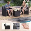 Set di mobili da giardino in polyrattan COSTWAY da 3 pezzi, Anteprima dell’immagine prodotto 5