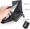 CHAOFANXI Damen Geldbörse Trifold Leder Schwarz mit 6 Produktbild-Vorschau 4