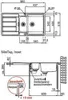 Technical drawing and installation diagram for a sink. Produktbild-Vorschau