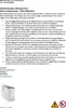 A document with safety instructions for a laundry sorter, accompanied by a small image of the product. Produktbild-Vorschau
