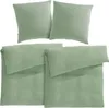 A set of bedding items, including two pillows and two duvet covers, laid out on a white background. Produktbild-Vorschau