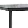 A close-up view of the corner of a black table with a gray surface. Produktbild-Vorschau