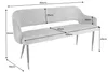 Design Sitzbank FRANCE 160cm Samt grau Ziersteppung Produktbild-Vorschau 10